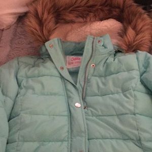 Girls Justice light green puffed coat
